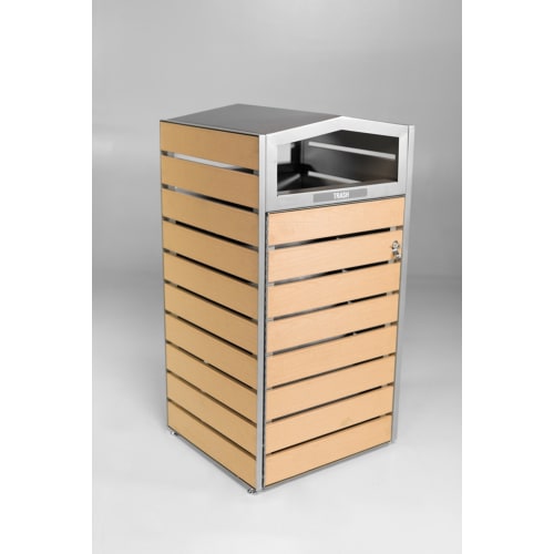 Commercial Zone Woodview Double-Sided 42 Gallon Waste Container, Light Oak